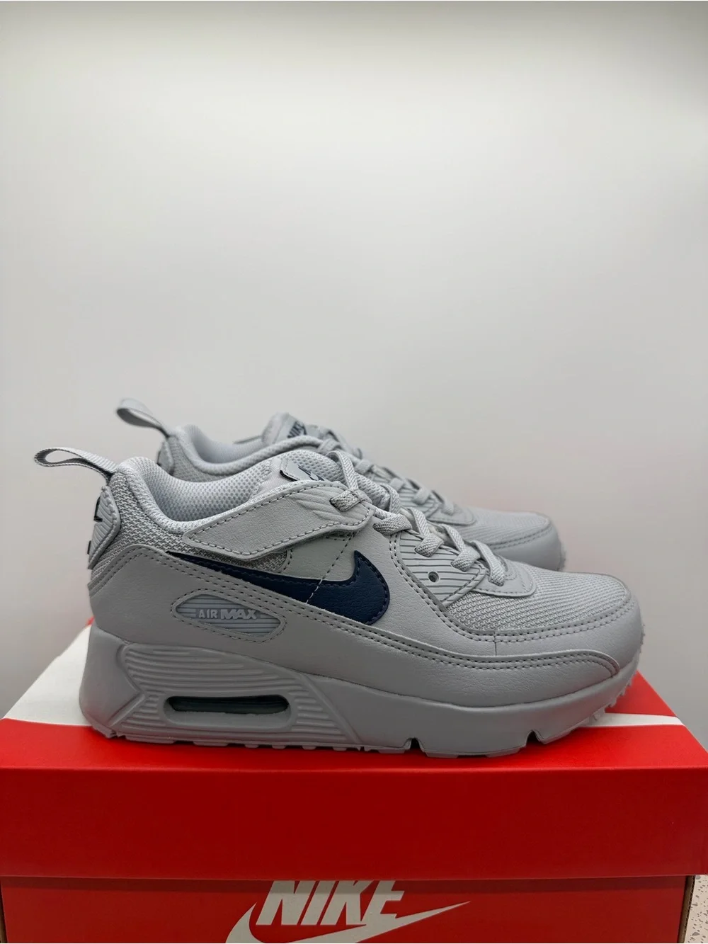 Nike Air Max 90 EasyOn PS Wolf Grey IQ0096-001 Size 2Y